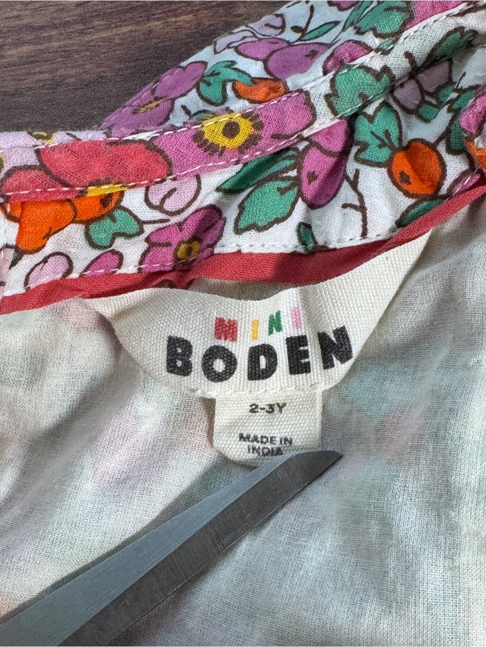 Mini Boden Dress Girls 2-3Y Pink Floral Flutter Sleeve Cottagecore Whimsical - Picture 4 of 6